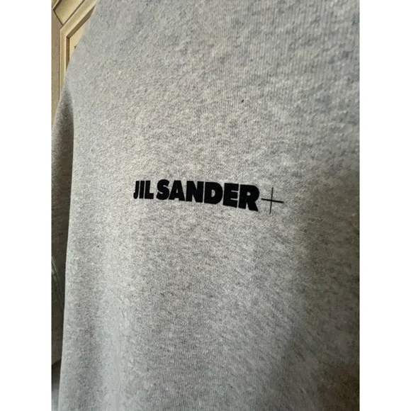 NWT Jil Sander Gray Sweatshirt with Black Logo, Size S - Picture 2 of 6
